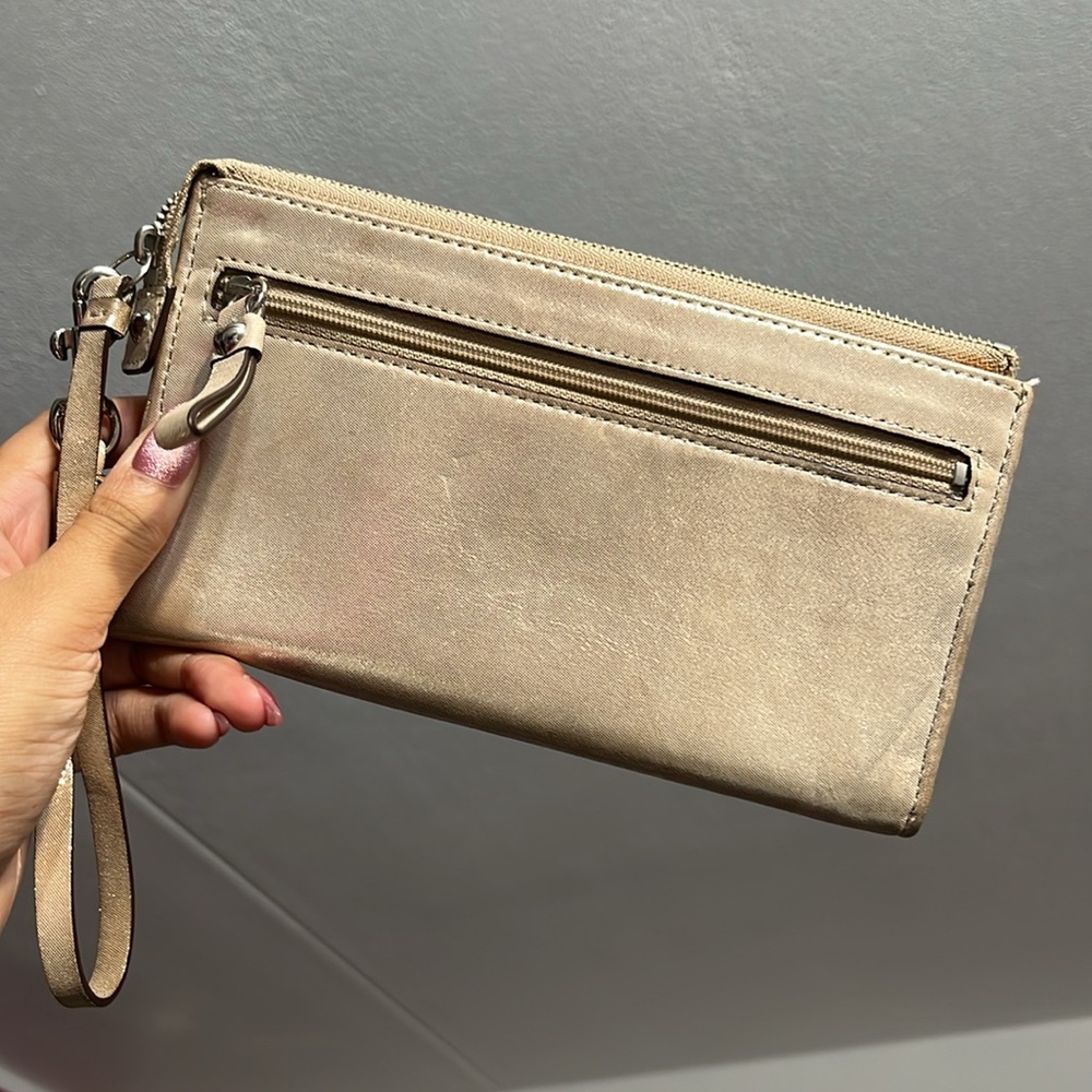 Coach Silvery Champagne Wristlet Wallet - Picture 3 of 8